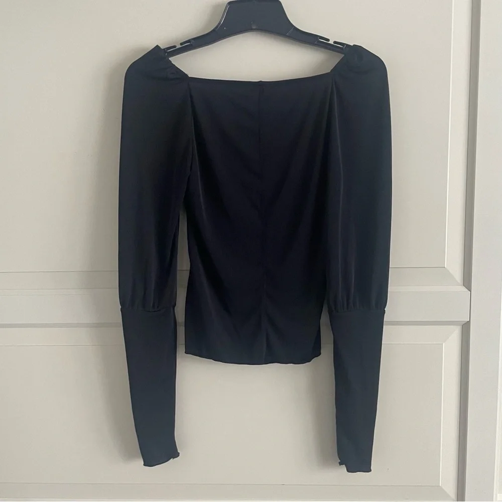 Free People Intimately Gathered  Square Neck Long Sleeve Top 20365